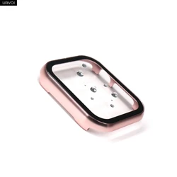 URVOI Premium Aluminum Alloy Apple Watch Metal Case with Glass Screen Protector for 42mm Series 123 (Pink Gold)