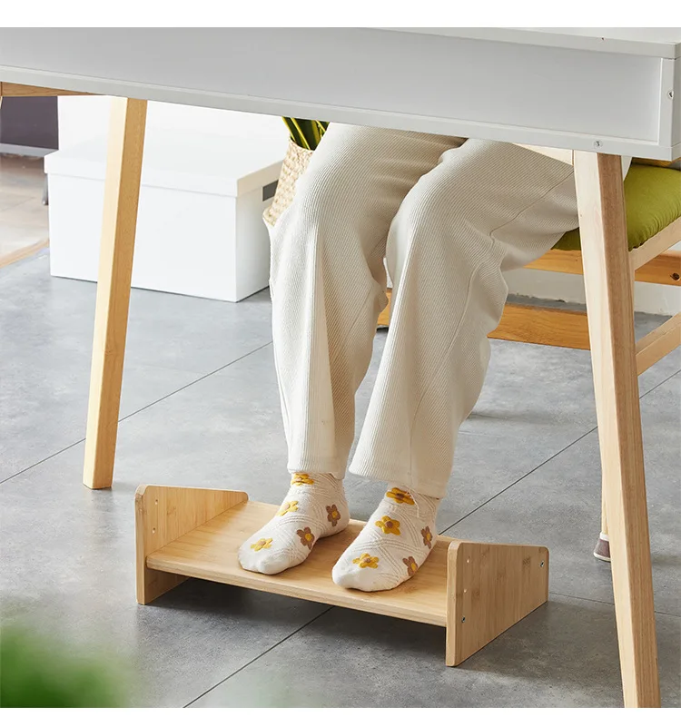 Sgabello A Dondolo Ufficio Poggiapiedi In Legno Sotto La Scrivania