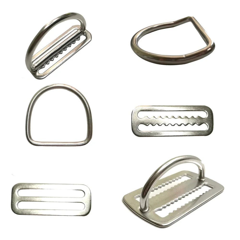 2" Stainless Steel Scuba Diving Weight Belt Slide Keeper D Ring Webbing Harness Belt Retainer Stopper Freediving BCD Accessoires