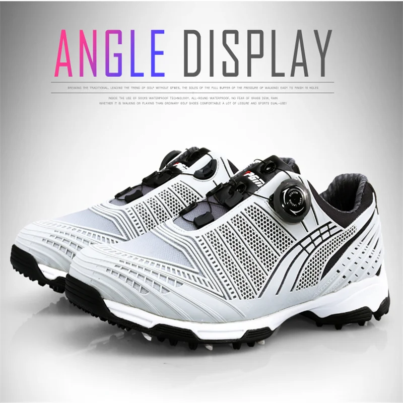 PGM Golf Shoes Men's Knob Buckle Lace Sports Shoes Gradient Autumn and Winter Men's Shoes Golf Products