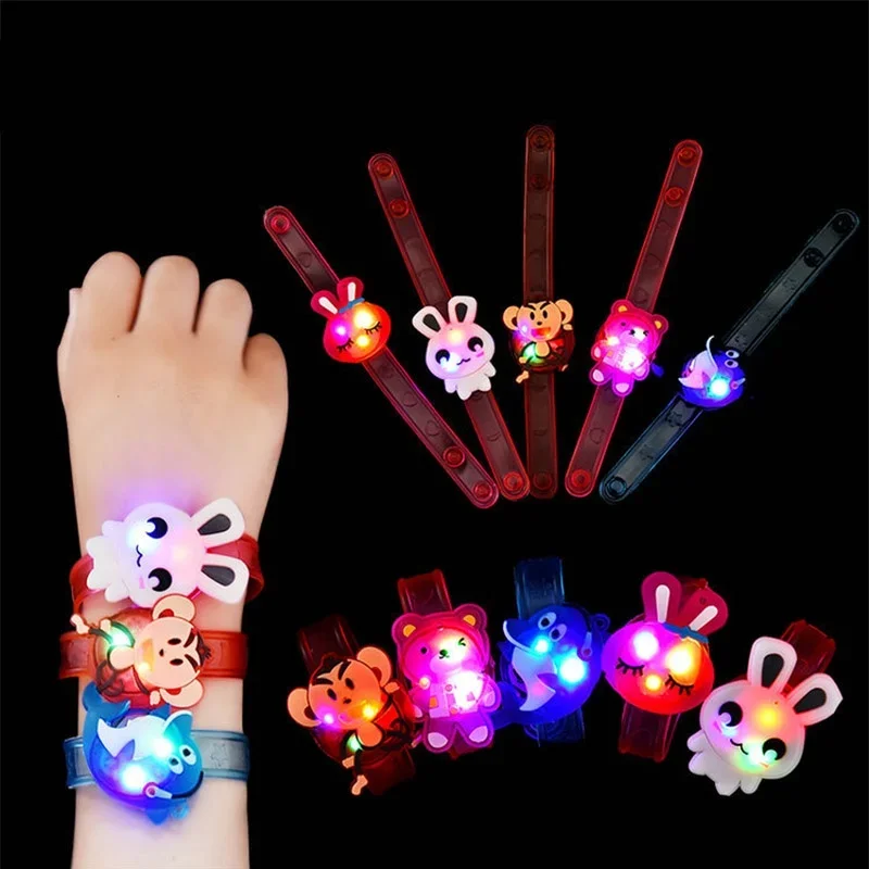 Flashing Wristband Glowing Cartoon Bracelet Children Toy Bracelet Funny Gift Christmas Party Decoration, bangle bracelet