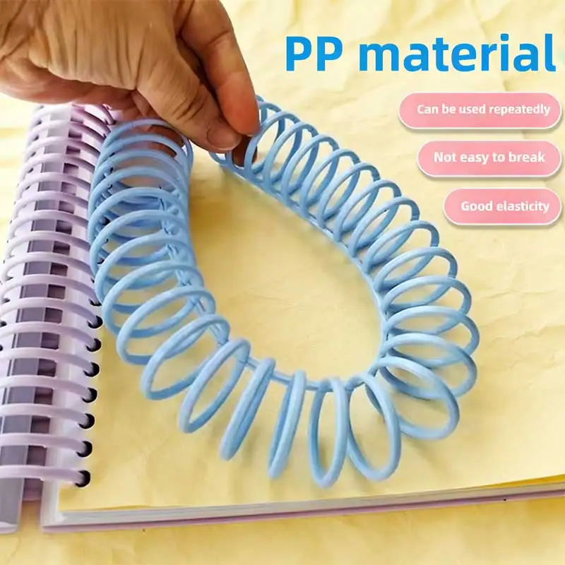 10pcs 대용량 마크론 컬러 바인더 바인딩 코일 30mm * 30회전 A4 플라스틱 절단 가능 PP 탄성 내구성 버클 링