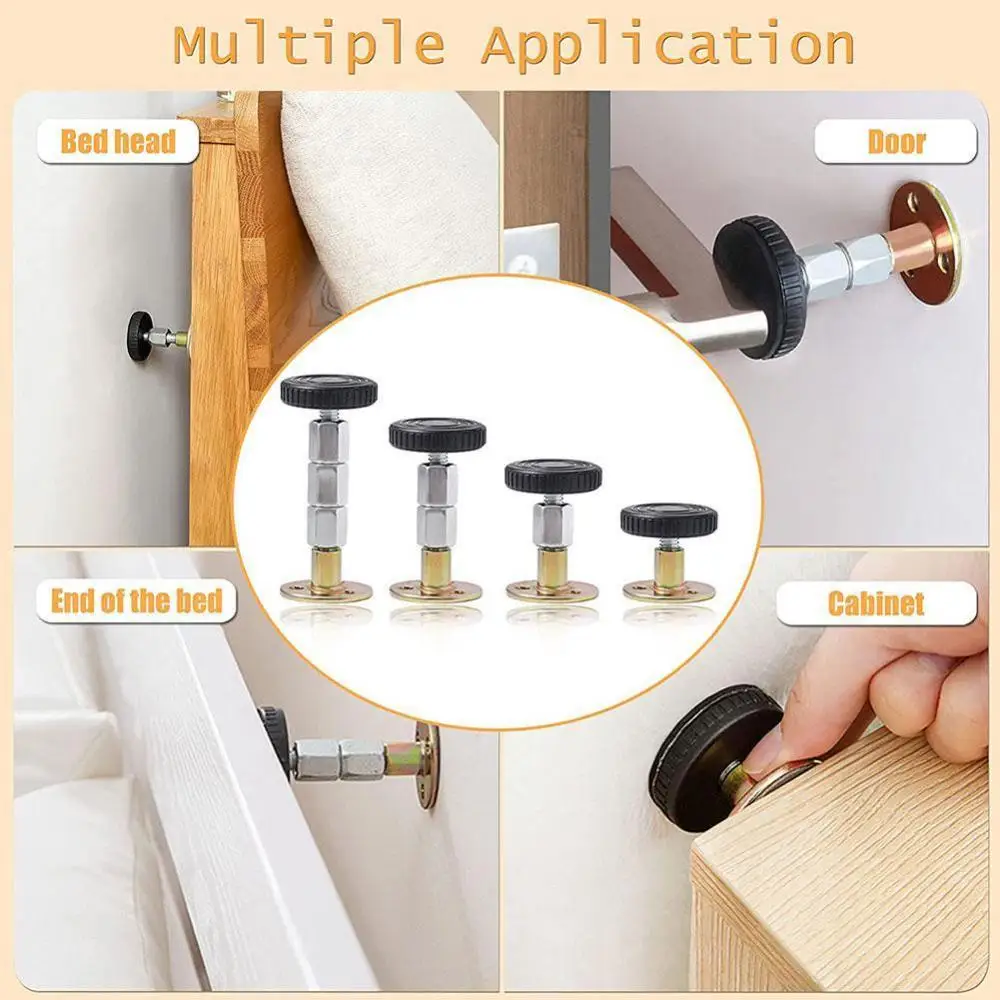 Bed Frame Hardware Adjustable Threaded Bed Frame Headboard Stoppers Bedside Headboards Prevent Loosening Anti-Shake Fixer For Cabinets Sofas