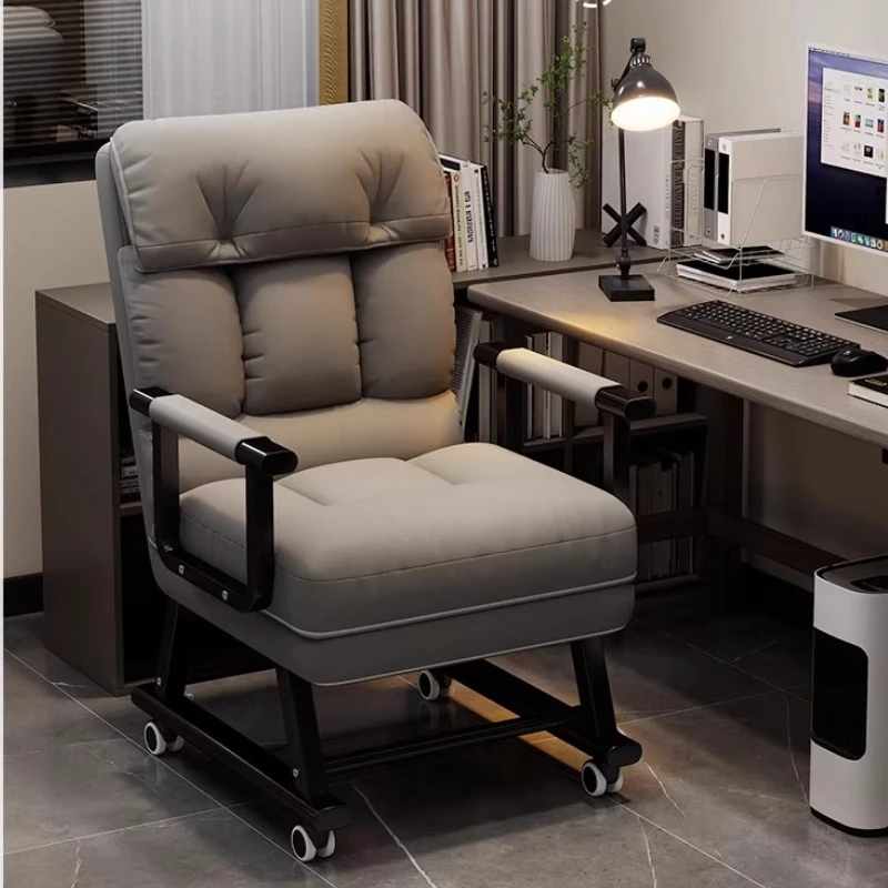 Poltrona reclinabile pieghevole Lettino multifunzionale per ufficio Poltrona ergonomica per divano da scrivania per computer con schienale regolabile Letto per pisolino - immagine 2
