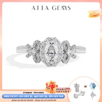 ATTAGEMS Luxury Moissanite Rings Oval Cut 925 Sterling Silver Ring Women Bow Design For Engagement Wedding FineJewelry Certified 1