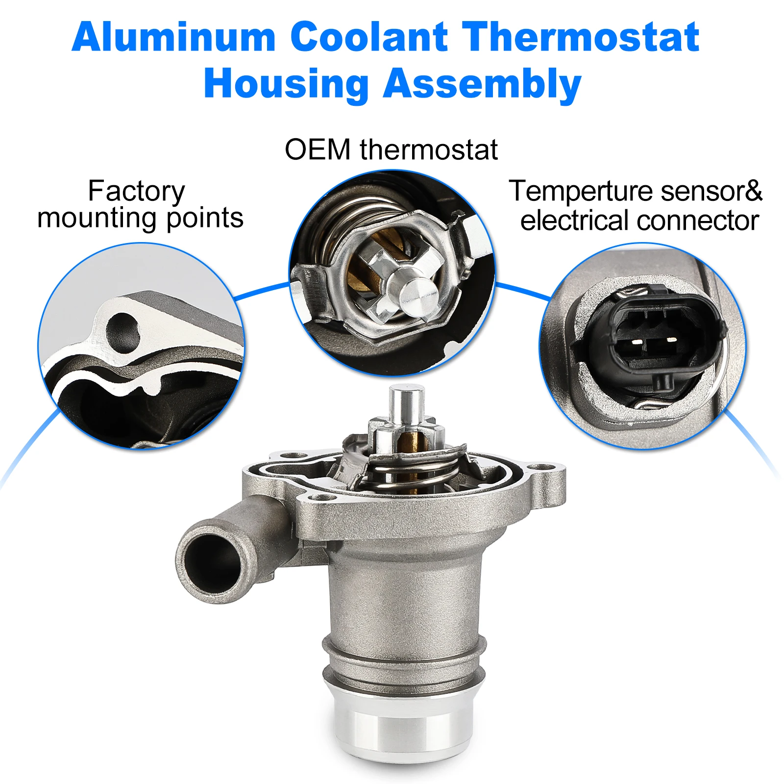 Aluminum Engine Coolant Thermostat Housing Assembly For Chevy