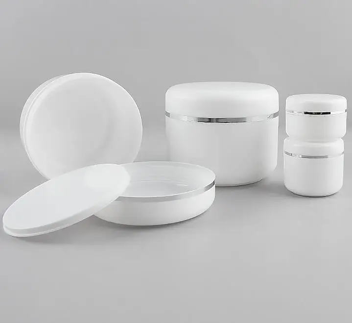 50pcs/lot Plastic White Empty Cream Jar Makeup Pot 20/30/50/100g Refillable Bottles Travel Face Cream Lotion Cosmetic Container