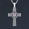Cross Templar 925 Silver Classic Pendant Necklace Double-sided Men's Amulet 4