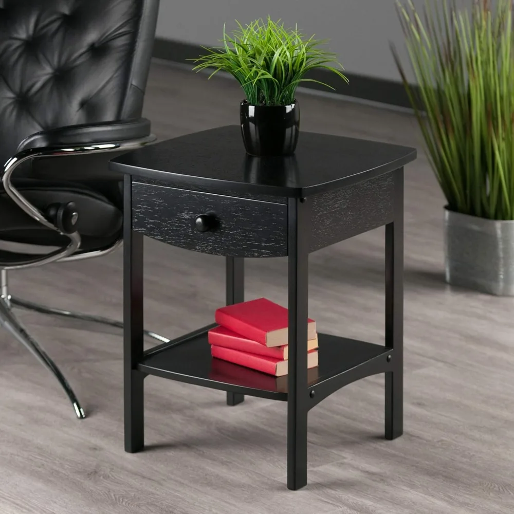 

Wood End Tables, for Living Room, Bedroom, Black