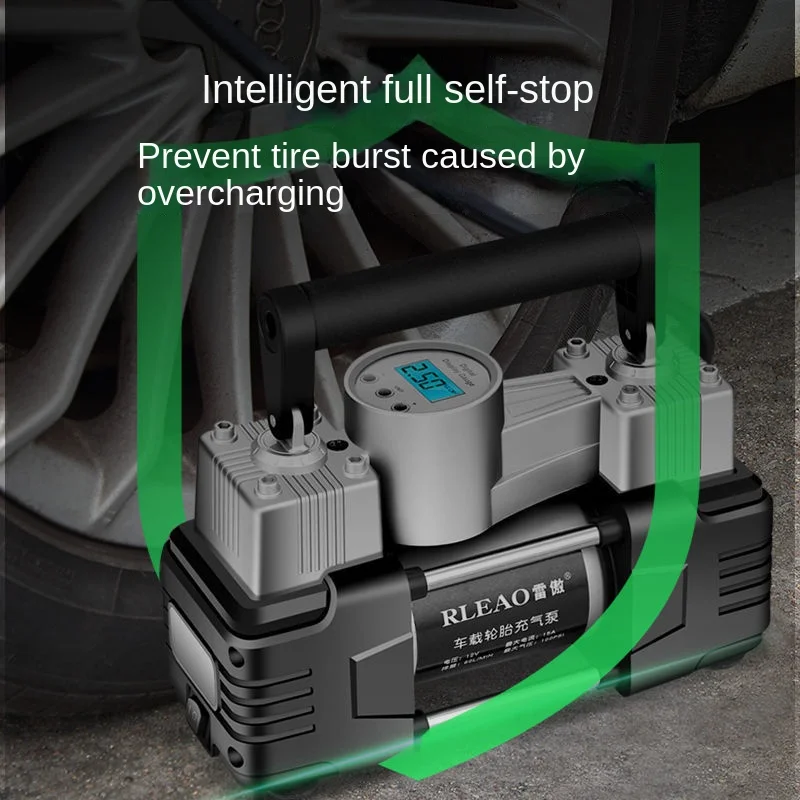 Car Air Pump Double-cylinder High-power Car Air Pump Tire 12V Electric High-pressure Pump Portable