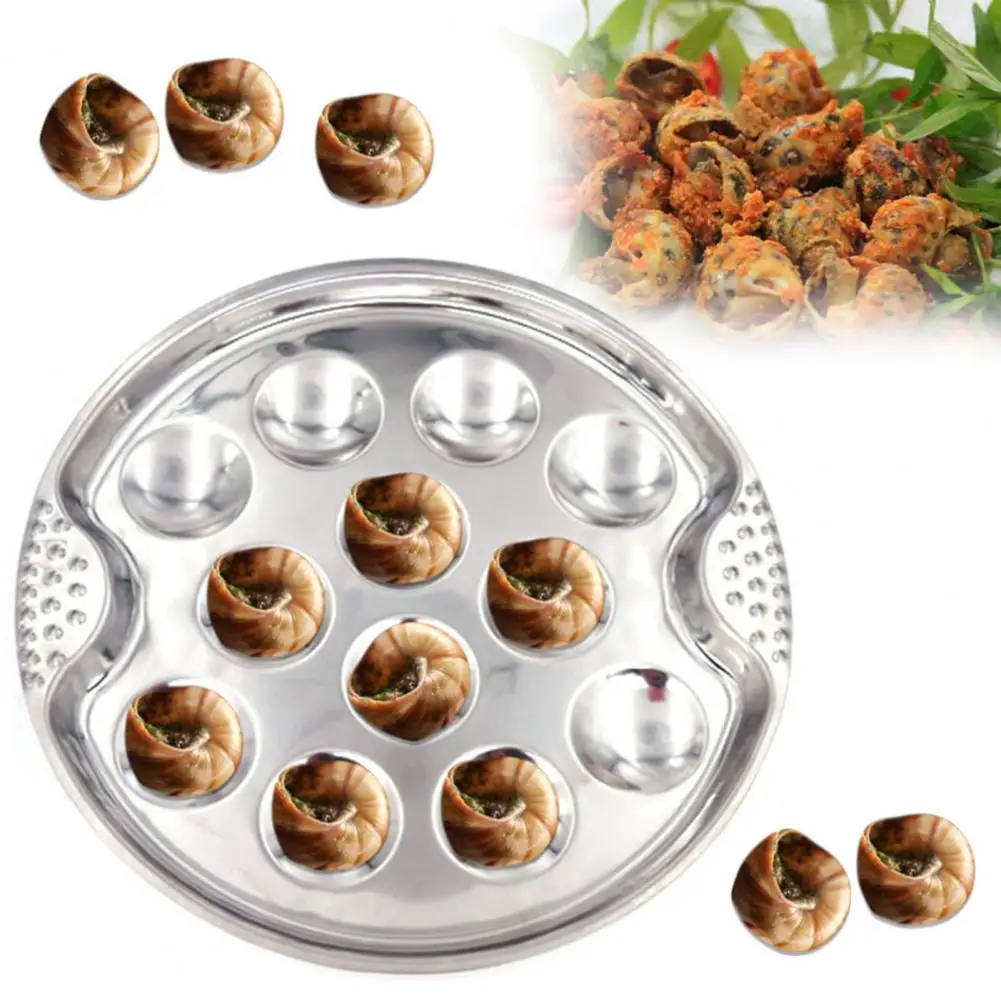 Snail Cooking Tray Durable Heat Resistant Mushroom Escargot Plate Compartment Heat-resistant Mushroom Plate for Escargot