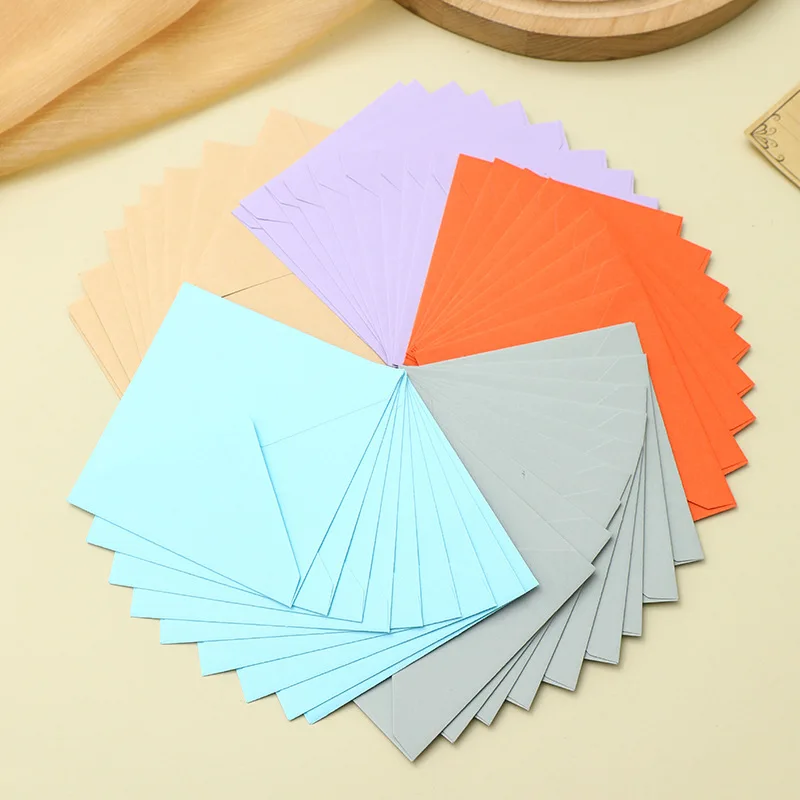 50pcs/lot 16x16cm Envelope Small Business Supplies 120g Paper Invitations Postcards Letters Bag Wedding Stationery Storage