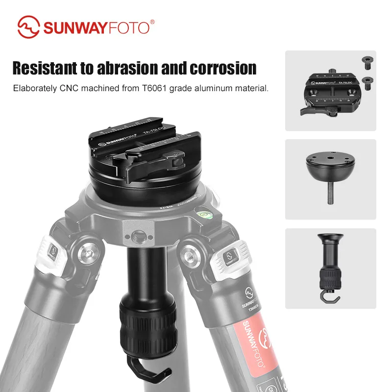 Tripod Ball Head SUNWAYFOTO TA-75LDC 75mm Half Ball Bowl Adapter with Arca Swiss Clamp
