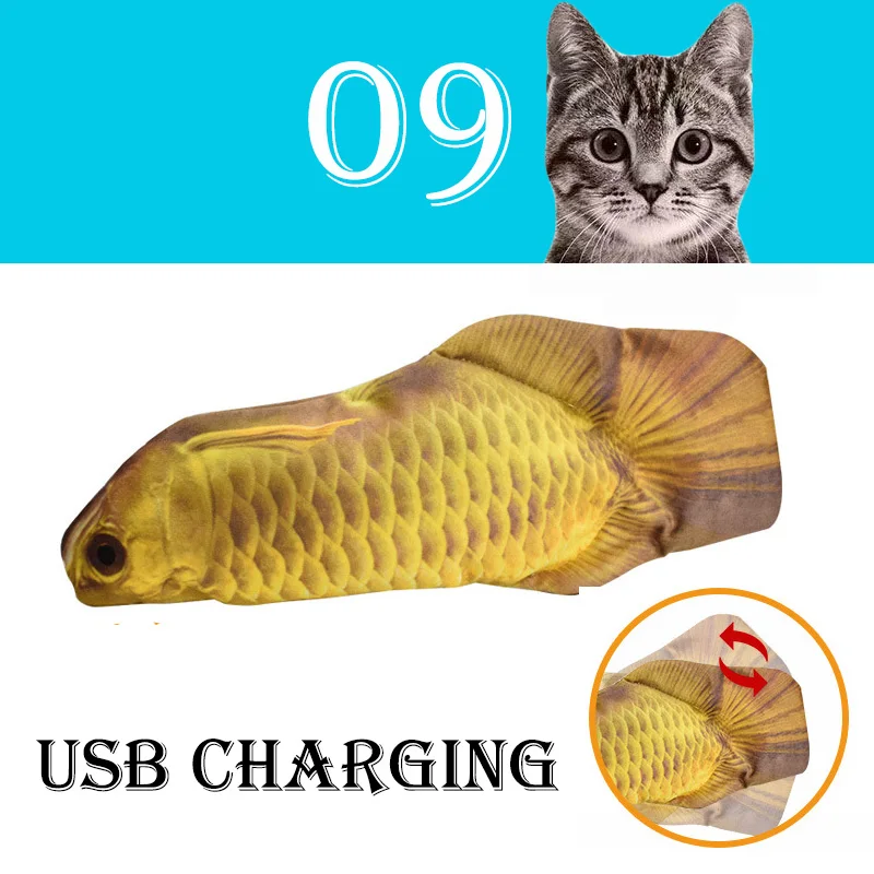 Toys For Cats Interactive Electronic Fish Shape Cat Toy Electric USB Charging Simulation Fish Toys Playing Supplies Pet supplies 