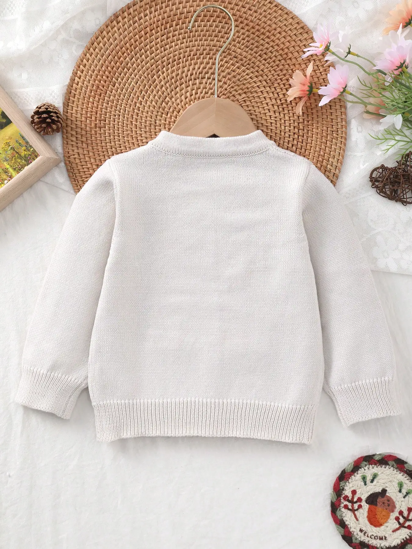 여아용 달콤한 리본 매듭 자수 니트 가디건, 라운드넥, 봄과 여름용, 우아하고 로맨틱한 디자인