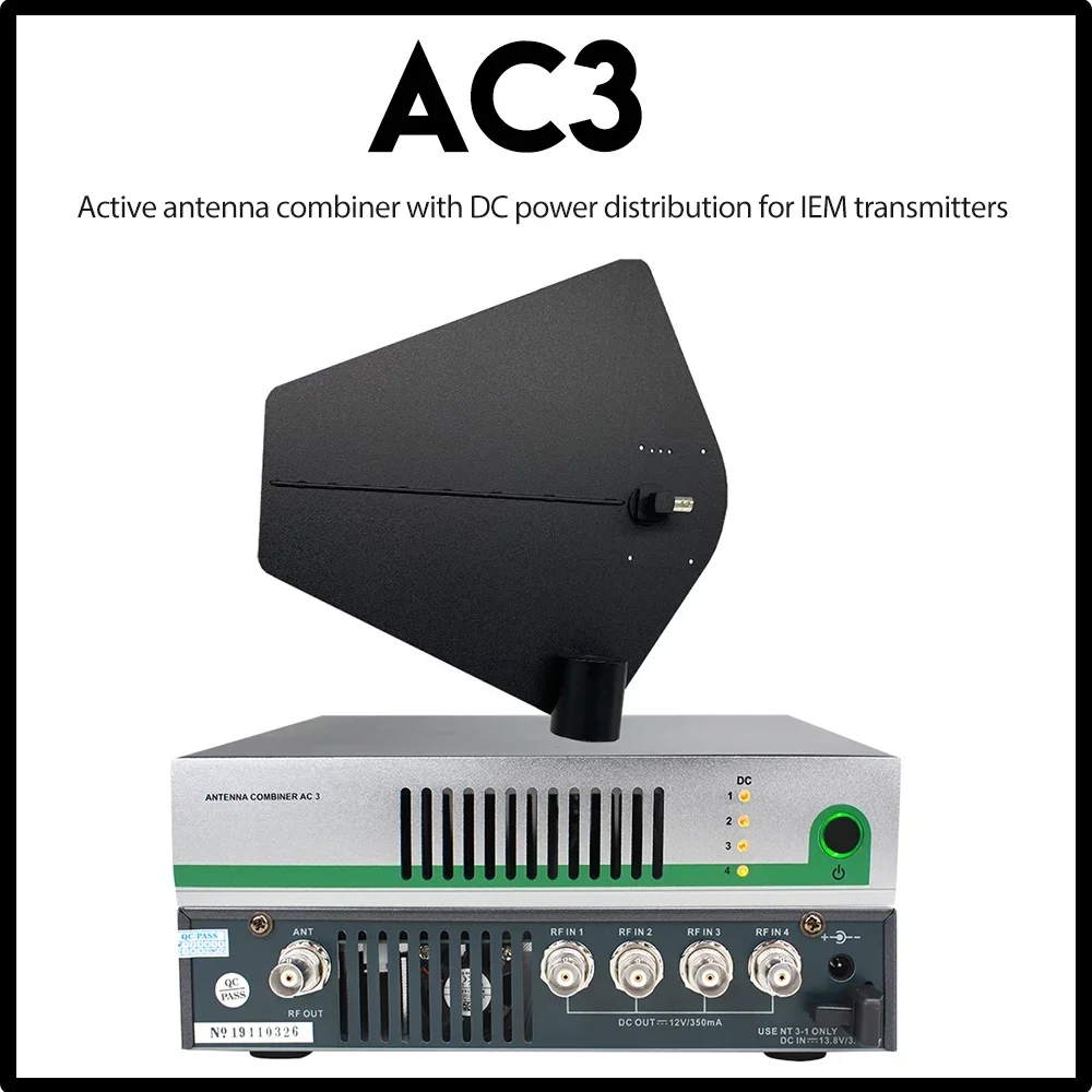 

AC3 AC3/NT Active Antenna Combiner Offers DC Power Distribution for IEM Transmitters