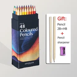 Vibrant Wooden Colored Pencils Set - Artistic Drawing and Writing Supplies (48 Colors)