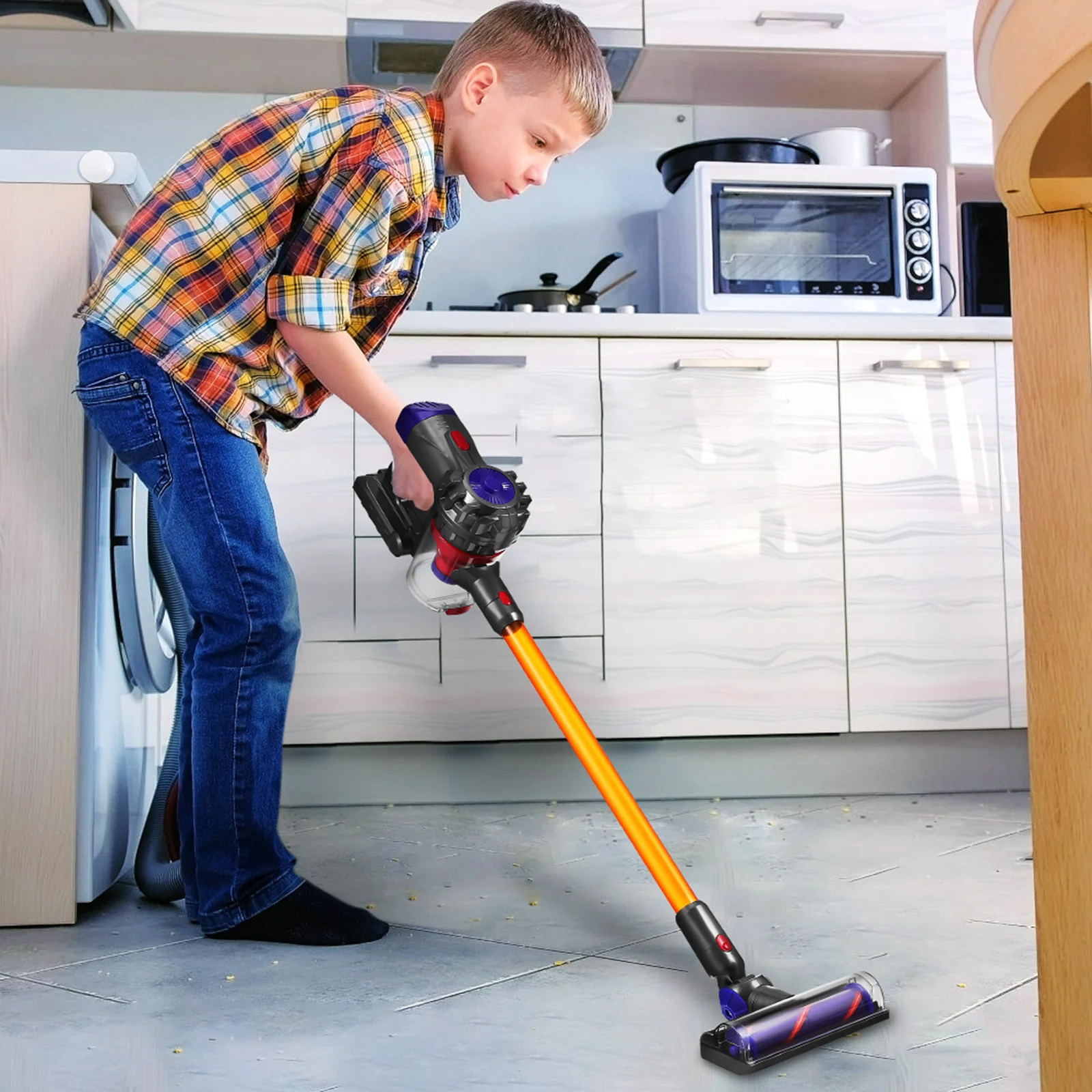 1009 Vacuum Cleaner English Color Box Kids That Cleaning Toys Pretend Play And Simulated Life Children'S Set Sanitation Broom 3