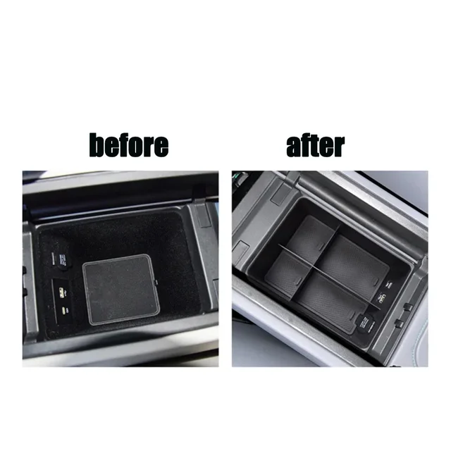 Car Armrest Storage Box Fits For ZEEKR 001 Center Tray Tidying Accessiories Black Automobiles Interior Stowing Accessories 3