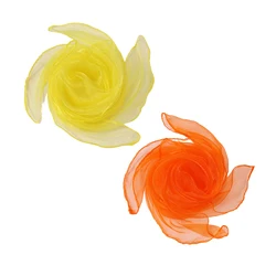 Vibrant Multi - Color Chiffon Silk Scarf for Performance and Dance (Yellow Orange)
