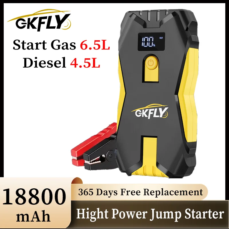 GKFLY Car Jump Starter Battery Power Bank 1200A for Car Starter Portable Emergency Booster 12V Auto Starting the Booster