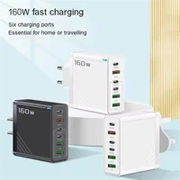 Multi Port USB Fast Charger 160W Quick Charge 3.0 Phone Charger Adapter For iPhone Samsung Xiaomi Huawei EU/US Plug Wall Charger 5