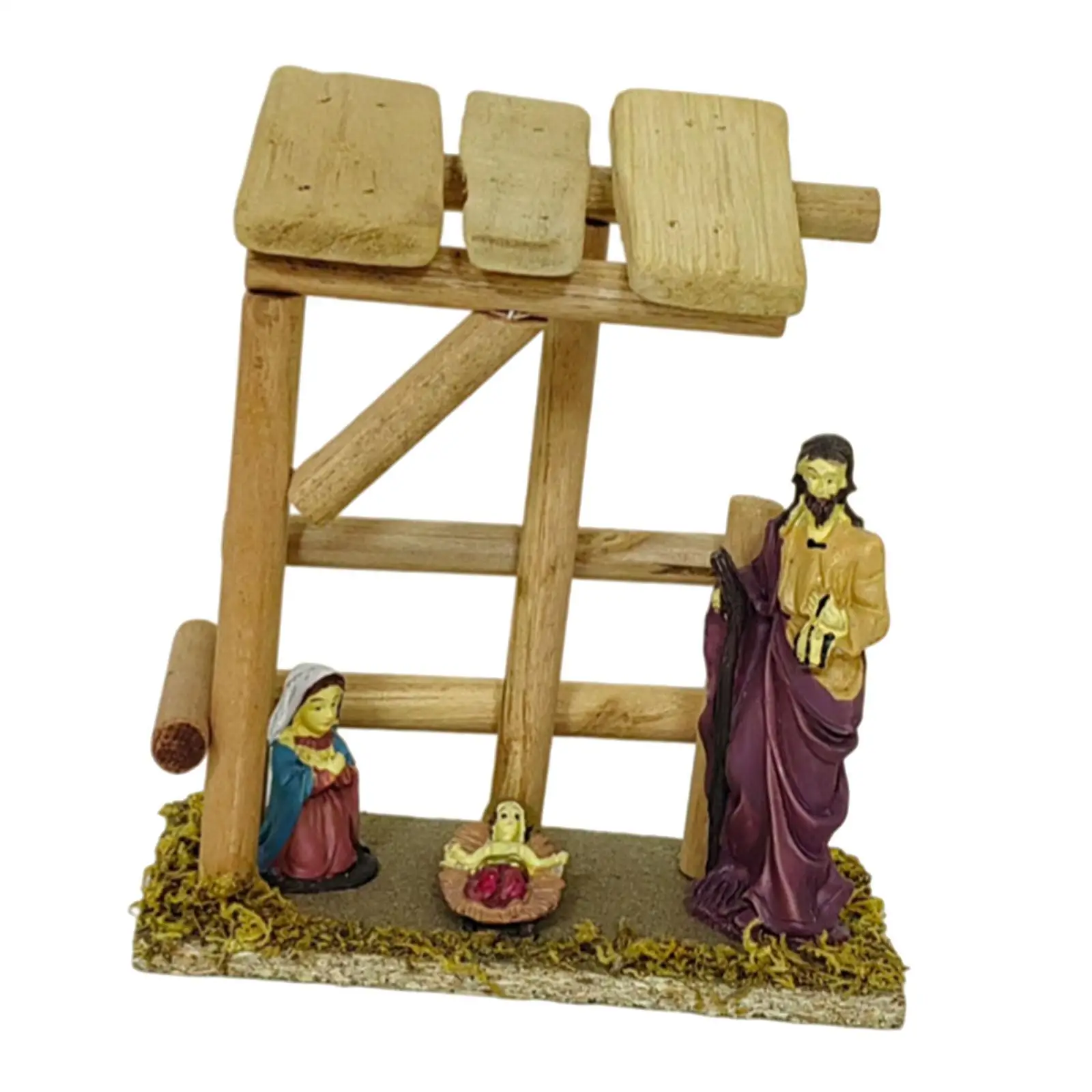 Christmas Nativity Scene Figurine, Sculpture, Holy Family Figurine, Nativity Manger Decor for Home, Office Desk