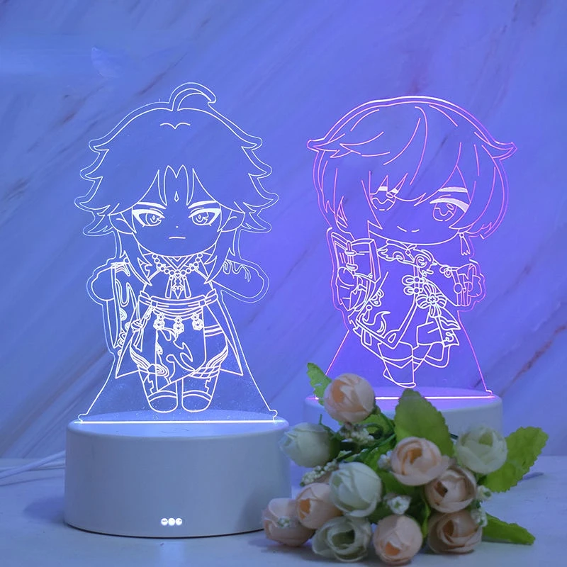 Genshin Impact Led Lights anime Diluc xiao Tartaglia Leds Light for
