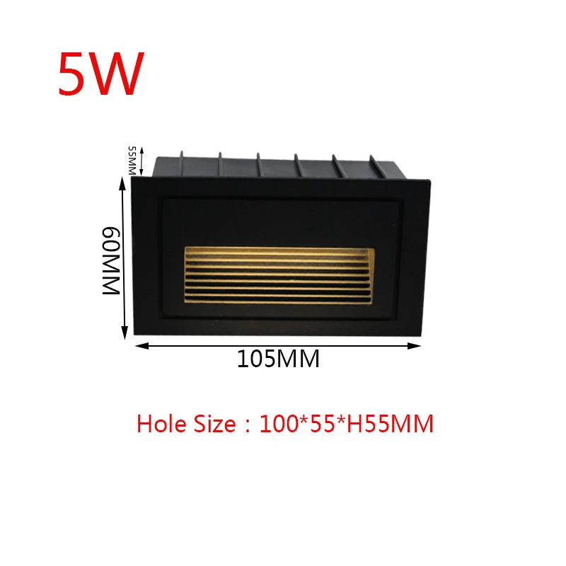 Lámpara de pared LED regulable de 3 W, 5 W y 7 W, luz de escalera de aluminio, lámpara de paso LED empotrada, lámparas de esquina de pared para caminos, CA 85-265 V, luz de pared CC 12 V