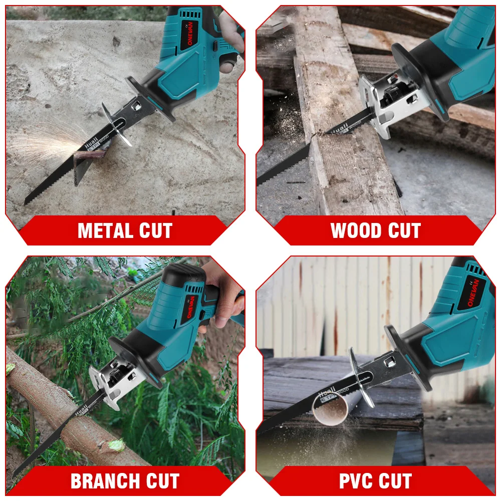 3600w 12000spm Brushless Reciprocating Saw Wireless Chainsaw Cut Saw Wood Cutting Tools With Sawblade For Makita 18V Battery 4