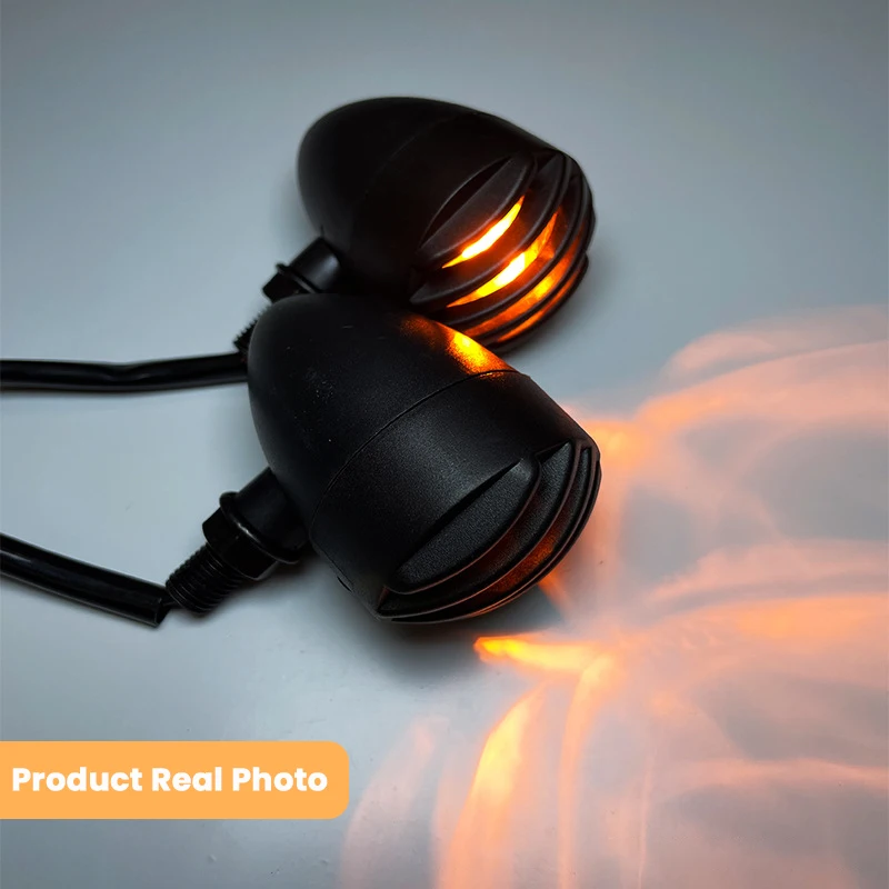 Qiilu 2 Pezzi Frecce LED Per Moto – 12V Universali – Lampada Stop E Indicatori Di Direzione – Colore Nero