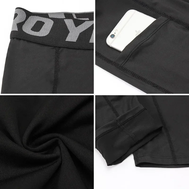 Mens Compression Leggings Sports Running Tights Base Layer Bottom Cycling Pants for Workout Athletic Training Gym sport jogging trousers