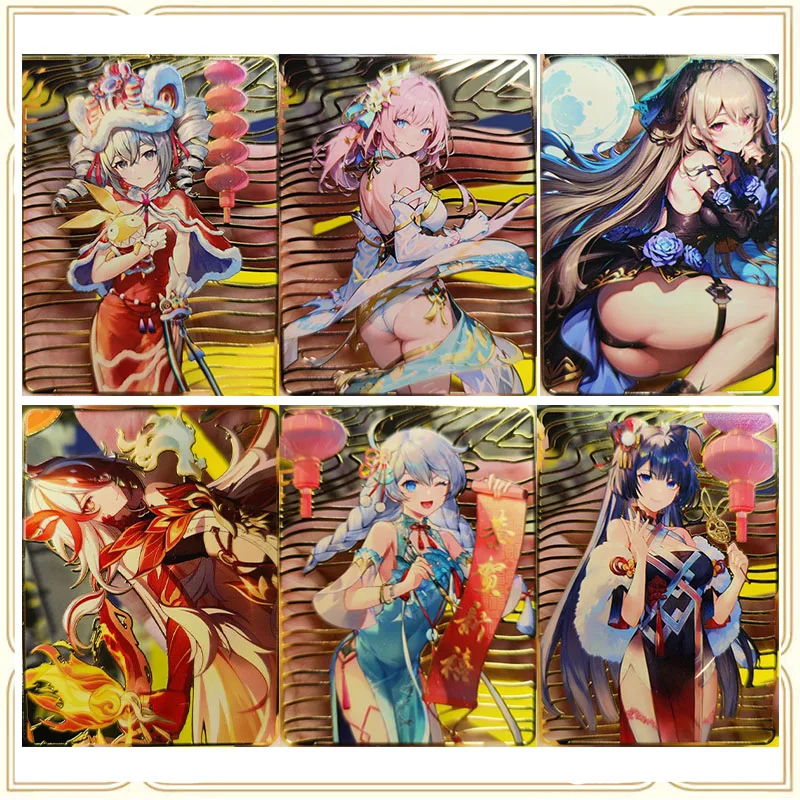 

Anime Goddess Story DIY ACG Sexy Metal Glitter Card Kiana Kaslana Rita Mordio Elysia Toys For Boys Christmas Birthday Present