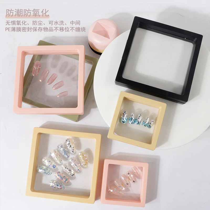 1pc Pe Film Box For Wearable Fake Nail Tips Display Transparent