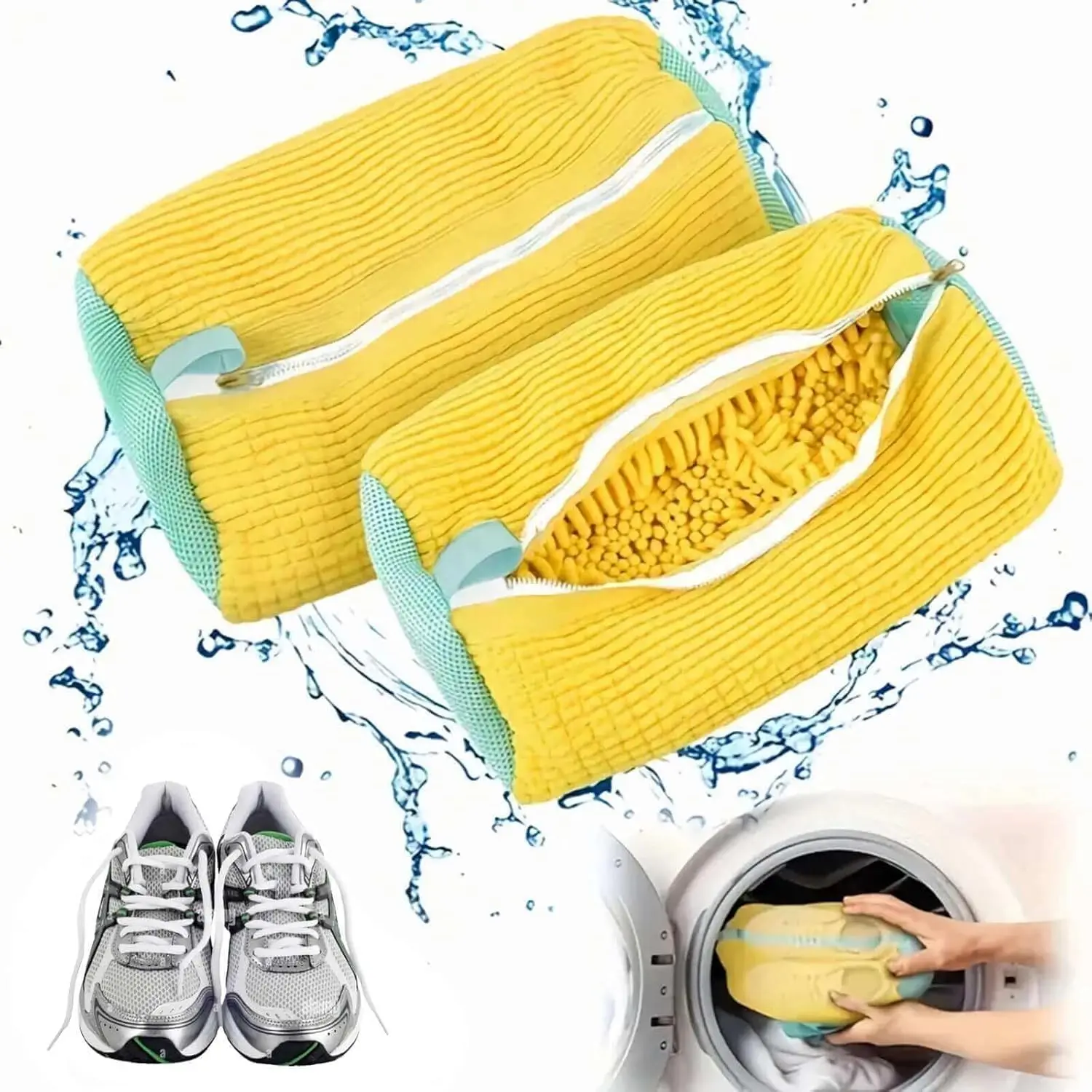 Laundry Bag 1/2PCS Washing Shoes Bag Protector Fluffy fibers Polyester Washing Shoes Machine Friendly Laundry Bag Drying Bags