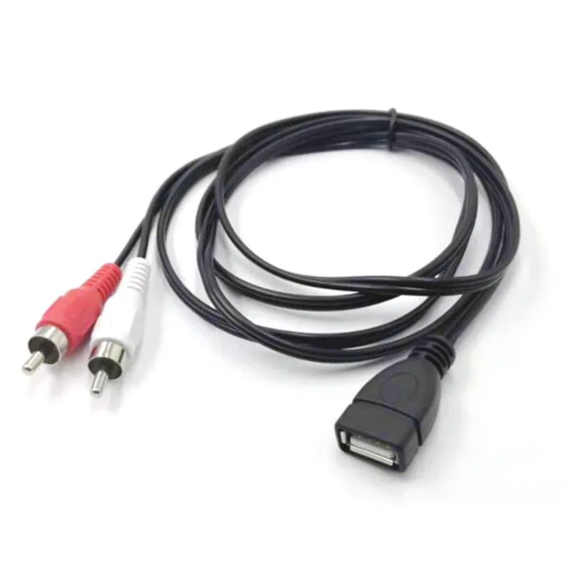 USB 2.0 A   Ͽ 2 RCA 2RCA  ÷ Ŀ ȯ,   ͽټ ̺  ̾, 1.5M/5 Ft Q1