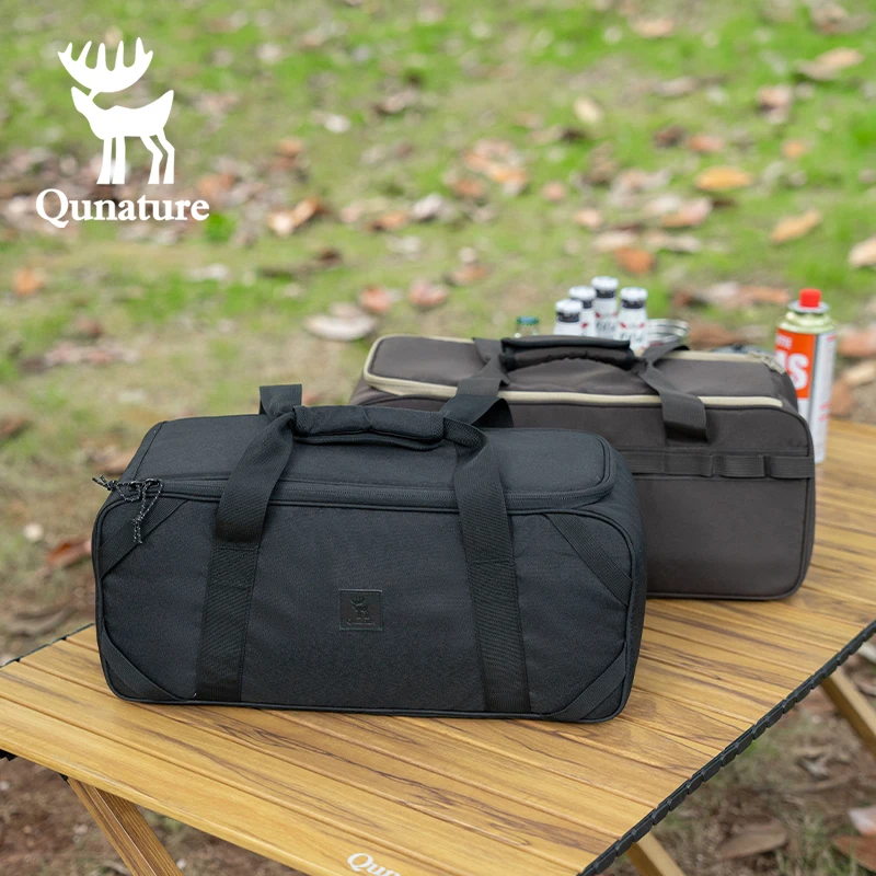 Qunature Outdoor Camping Tableware Storage Bag Camping Tableware Cookies Stove Heads Lighting Gas Tanks Component Debris Handbag