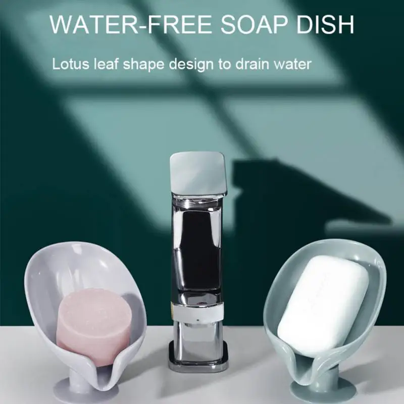Leaf Shape Soap Dish Drain Soap Holder Bathroom Shower Soap Box sponge Storage Plate Tray Bathroom Supplies Bathroom Gadge