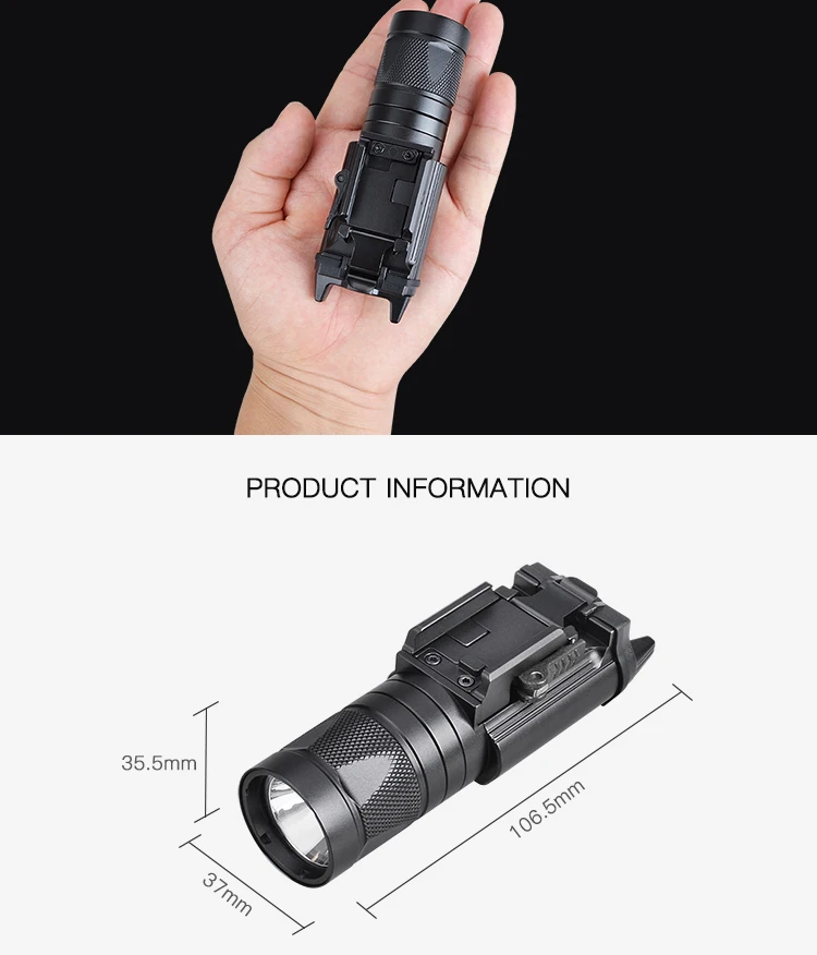 Description Picture 5 of itemRichFire SFD054 Tactical Flashlight SST20+IR850 450LM Rechargeable Torch with 20mm Picatinny Rail Mount for Pistol Handgun Rifle