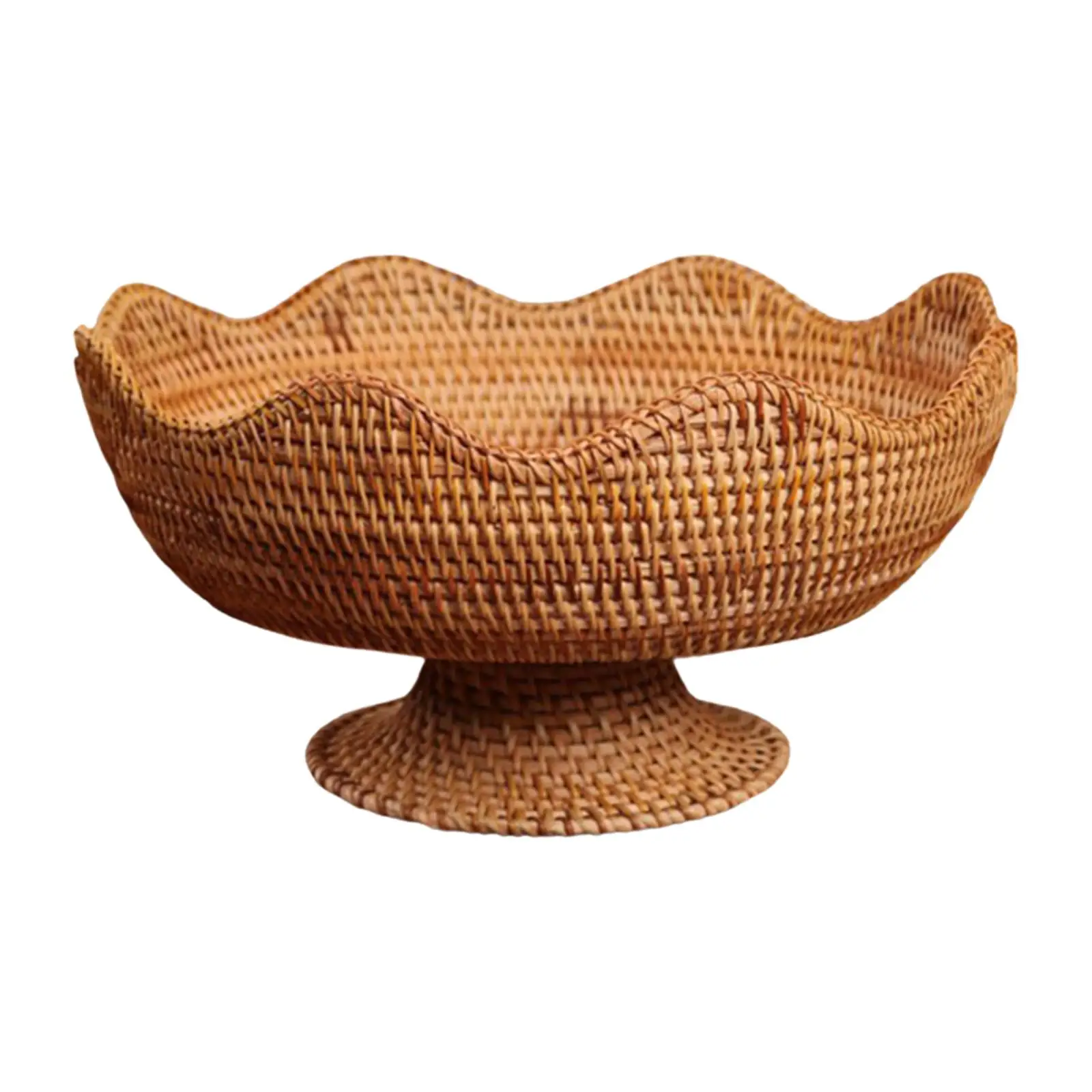 Woven Fruit Basket Decorative Pantry Organizer Food Snack Serving Basket for Countertop Bathroom Picnic Party Dining Room