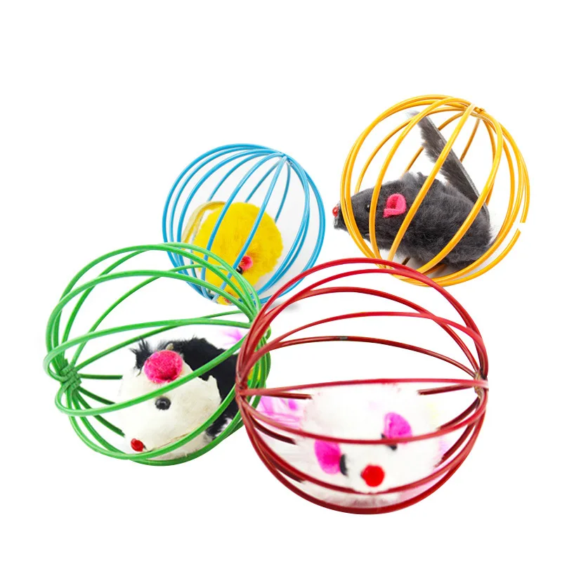 

Забавная мышь в клетке, игрушка для домашних животных и кошек, Интерактивная тренировочная игра, плюшевые игрушки, неплохой Железный провол...