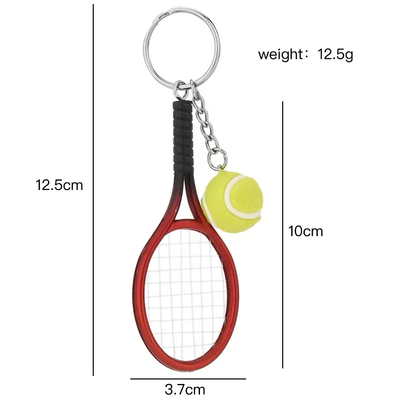 1pcs Simulation Mini Tennis Racket Ball Keychain Pendant Portable Tennis Shaped Bag Key Ring Accessories Gift tennis accessories