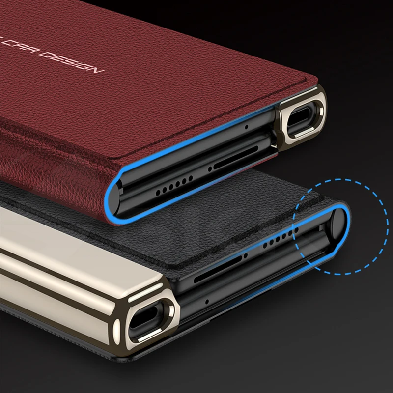 Original Case For Huawei Mate XS 2 Luxury Plating Painted Leather Magnetic Fold