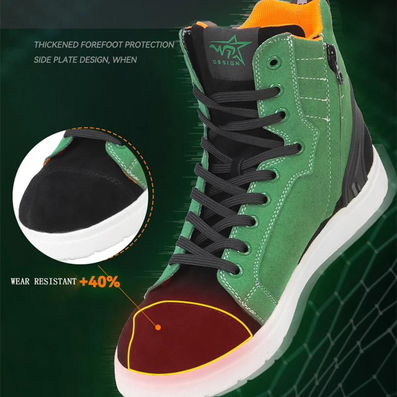 Anti-slip four seasons riding shoes motorcycle off-road road anti-collision bike shoes mtb flat Rubber Ankle boots motorcycle shoes motorcycle boots