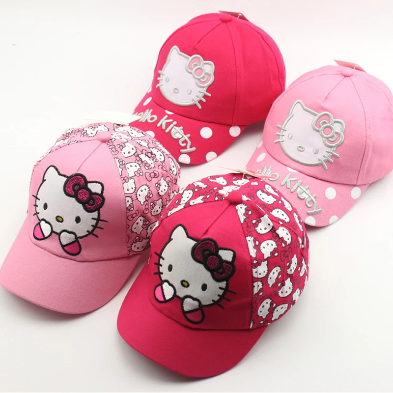 Cute Anime Sanrio Hello Kitty Kids Baseball Cap For Girl Children Sun Cap Spring Summer Caps Cartoon Girls Cosplay Fashion Gift 3
