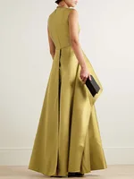 Missuoo 2025 New Women's Evening Dress Jumpsuit Round Neck Sleeveless A-line Wide Leg Pants Suit Solid Layered Falbala Jump Suit - Image 2