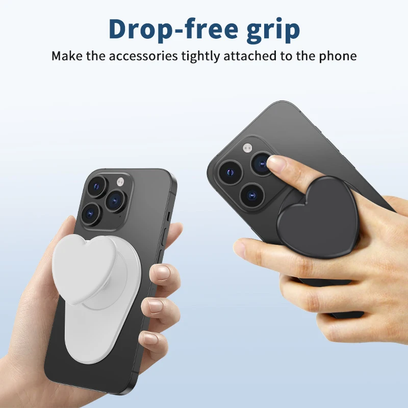 

Magnetic Phone Grip Holder for iPhone 15 14 13 12 Series Magnetic Heart shaped oval Pocket Socket Magnetic Phone Grip Stand