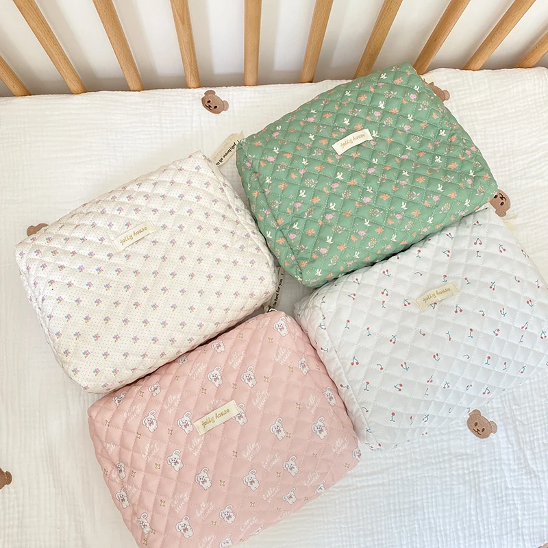 Liberty Quilting Clutches Soft Cotton Women Zipper Cosmetic Organizer Cute Makeup Bag Large Make Up Purse Portable Handbag - 5