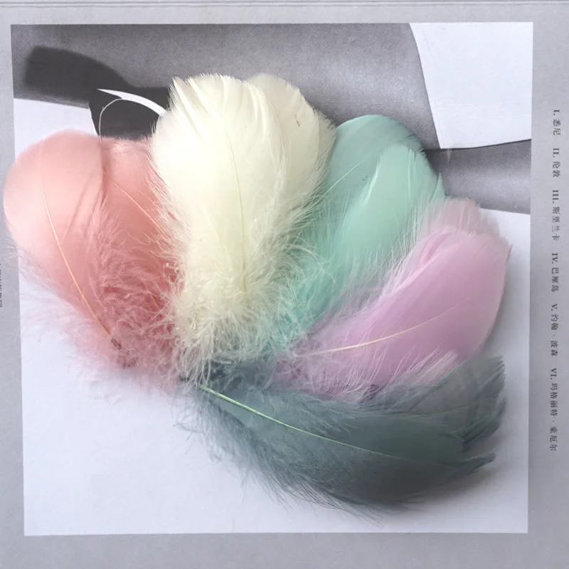 Natural Goose and Swan Feathers for Home Decor and Crafts - 100 Pieces