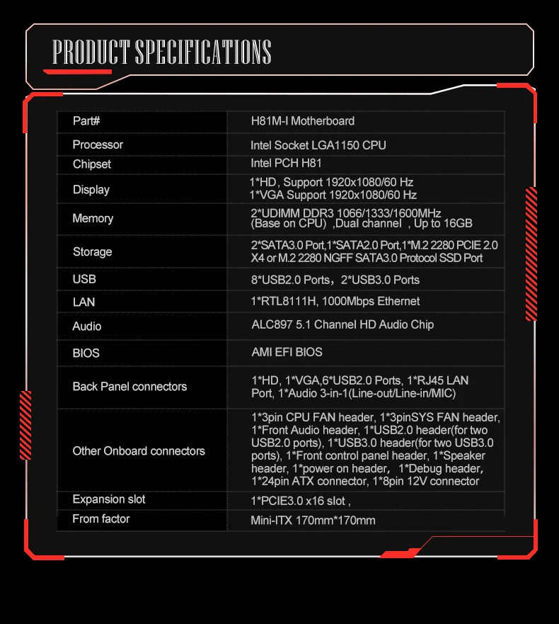 H81 Motherboard Image 4